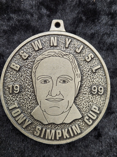1999 Tony Simpkins Cup B&W NYJSL Runner-Up Medal 2.5” Soccer Award NY