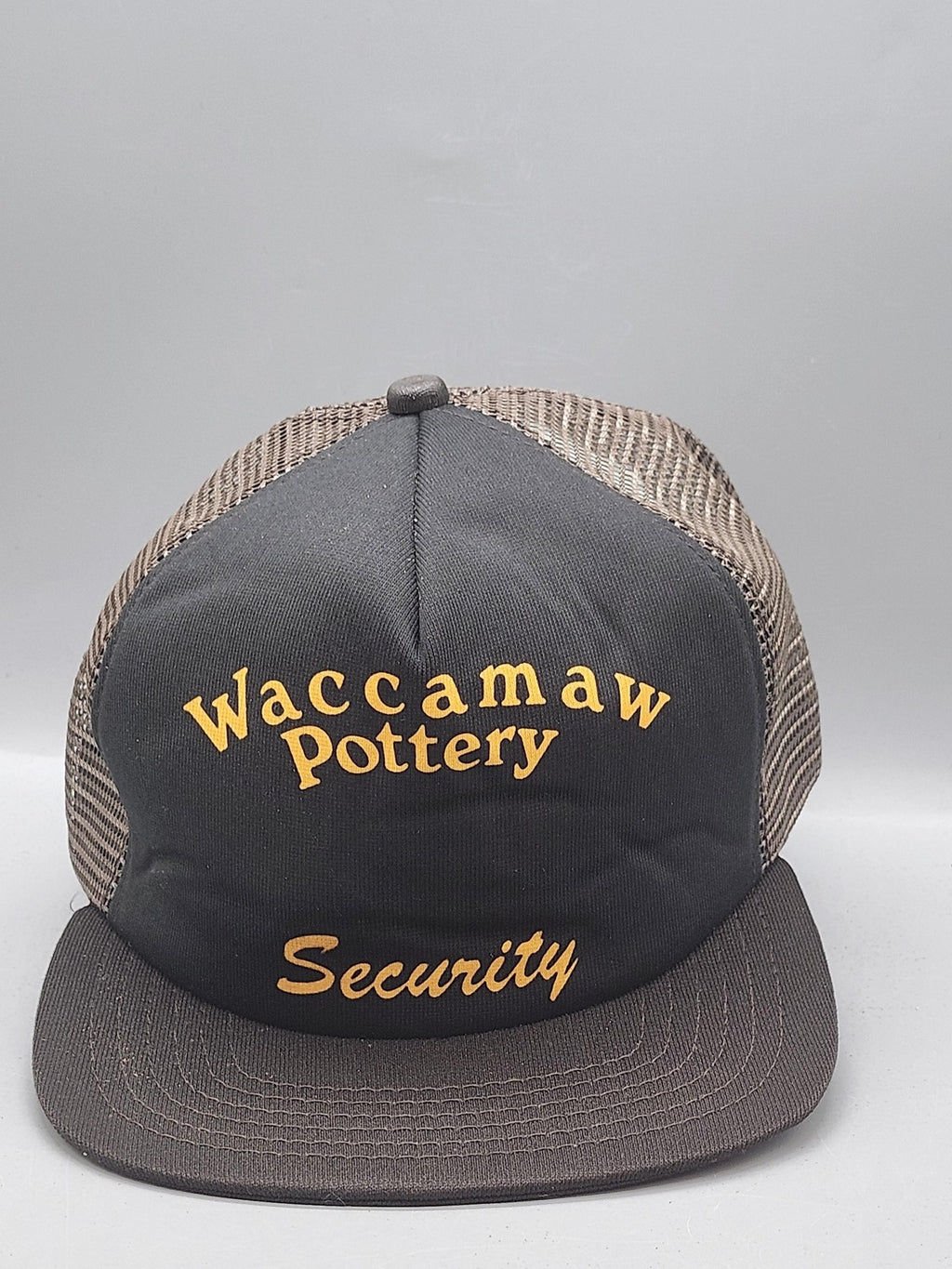 Vintage Waccamaw Pottery Security Hat Cap Snap Back Mens One Size Brown Mesh