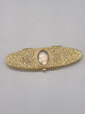 Estee Lauder Gold Tone Filigree Compact Case w/ Portrait Vintage