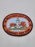30 Mile Point Lighthouse Oval Patch Somerset New York Orange Blue Embroidered