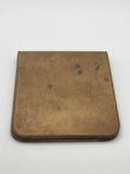 Vintage Gold Tone Metal Pocket Note Pad Case Red Velvet Lined Wallet Holder