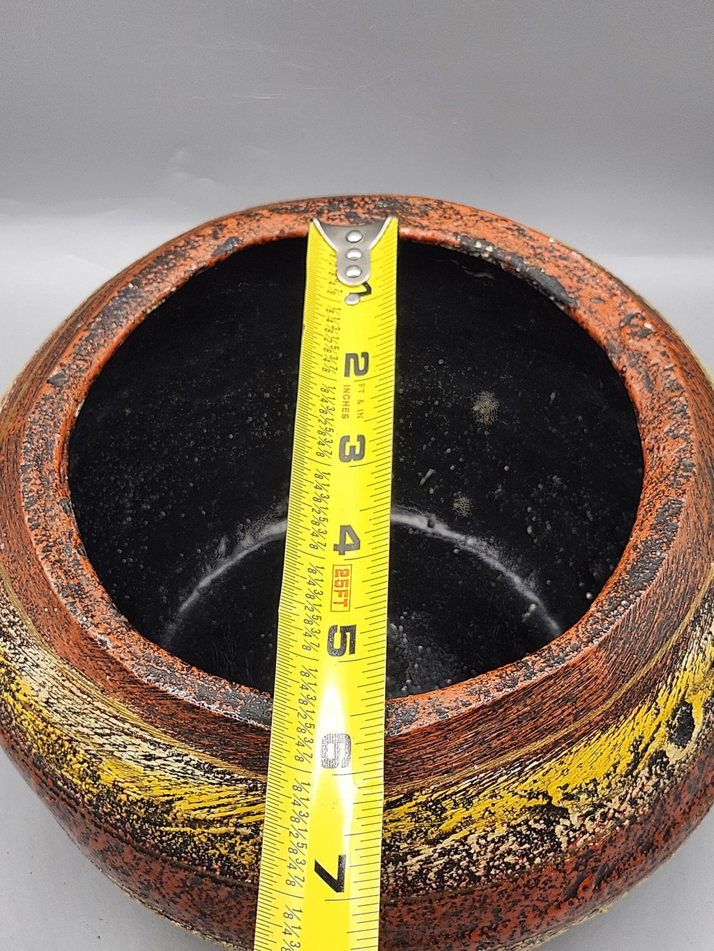 Multicolor Terracotta Round Planter Abstract Art Pottery Modern Table Decor