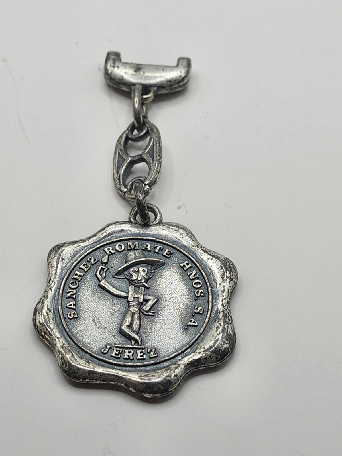 Vintage Cardenal Mendoza Sanchez Romate Medal Fob Silver Spain Jerez Distillery