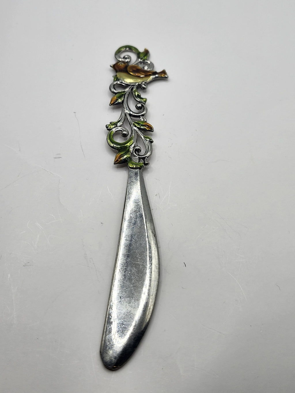 Bird Handle Cheese Spreader Knife Small Stainless Steel Country Decor Kitchen