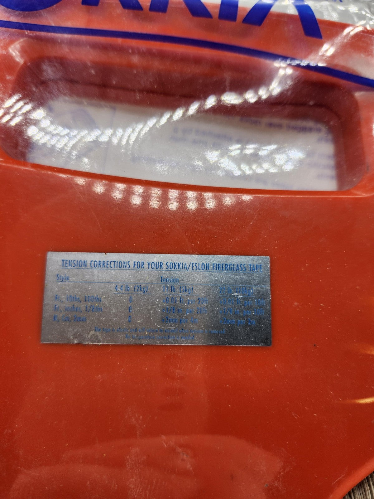 SOKKIA R100F Fiberglass Measuring Tape 100 Ft Open Reel Surveying Tool Orange