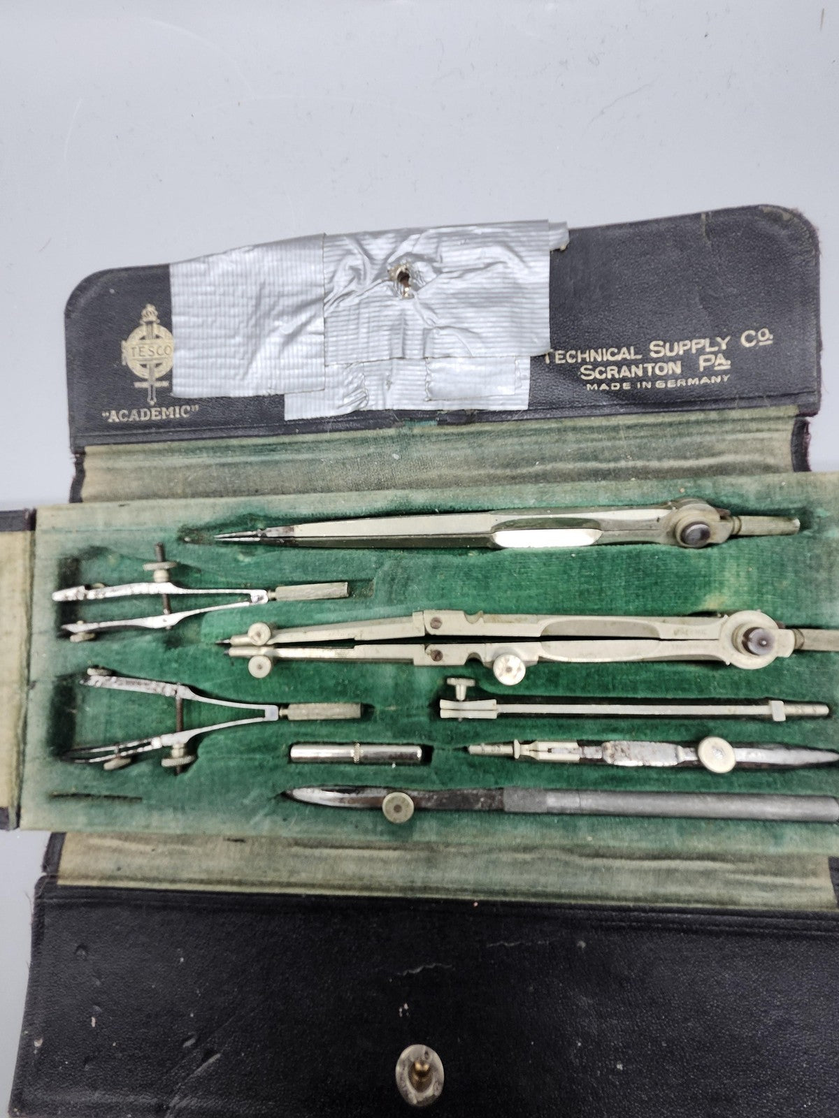 Vintage Technical Supply Co Academic 1062 Silver Drafting Compass Set Germany