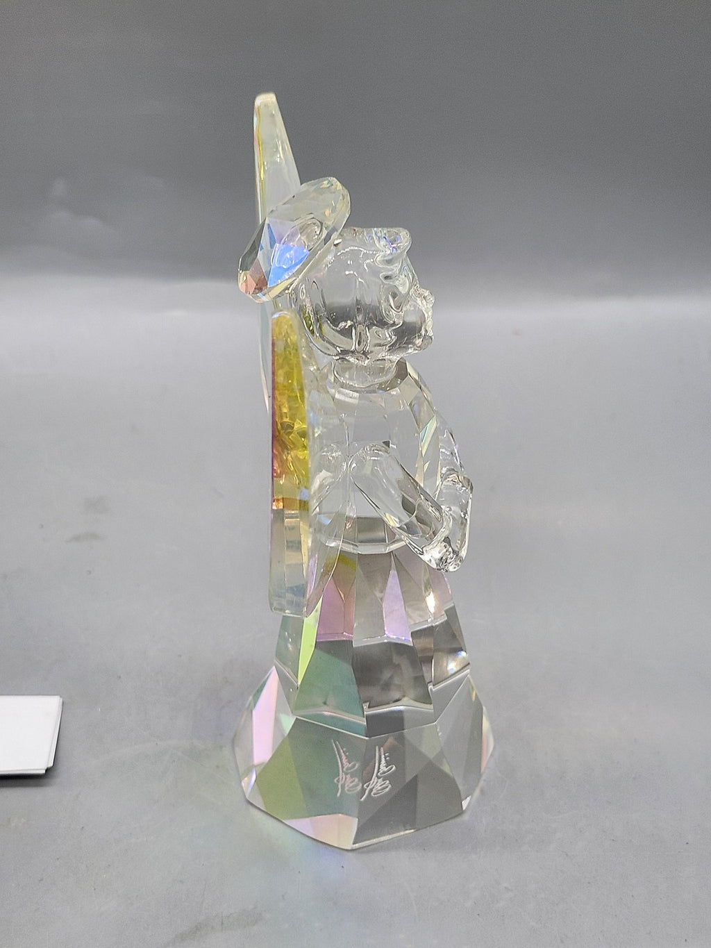 Oleg Cassini Archangel Figurine Medium Clear Iridescent Crystal Angel Decor