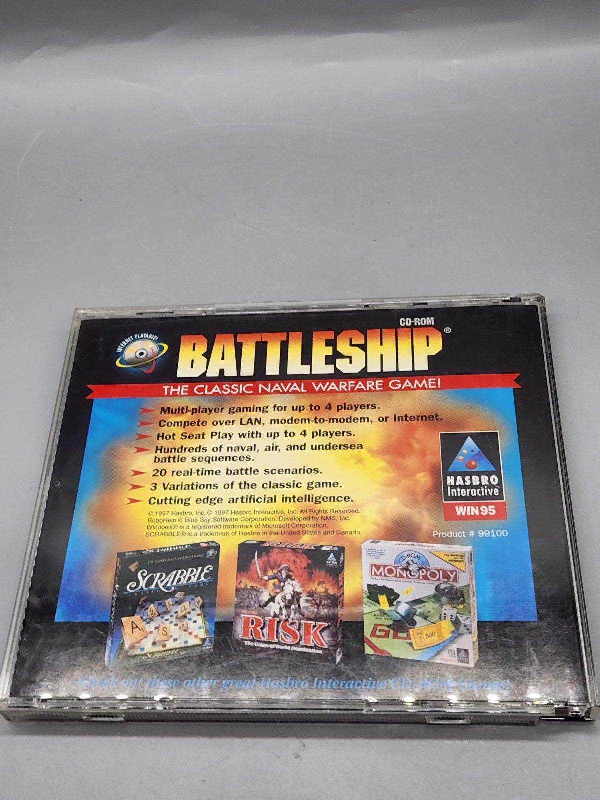 Battleship PC CD-ROM Game 1997 Hasbro Interactive Windows 95 Disc & Case