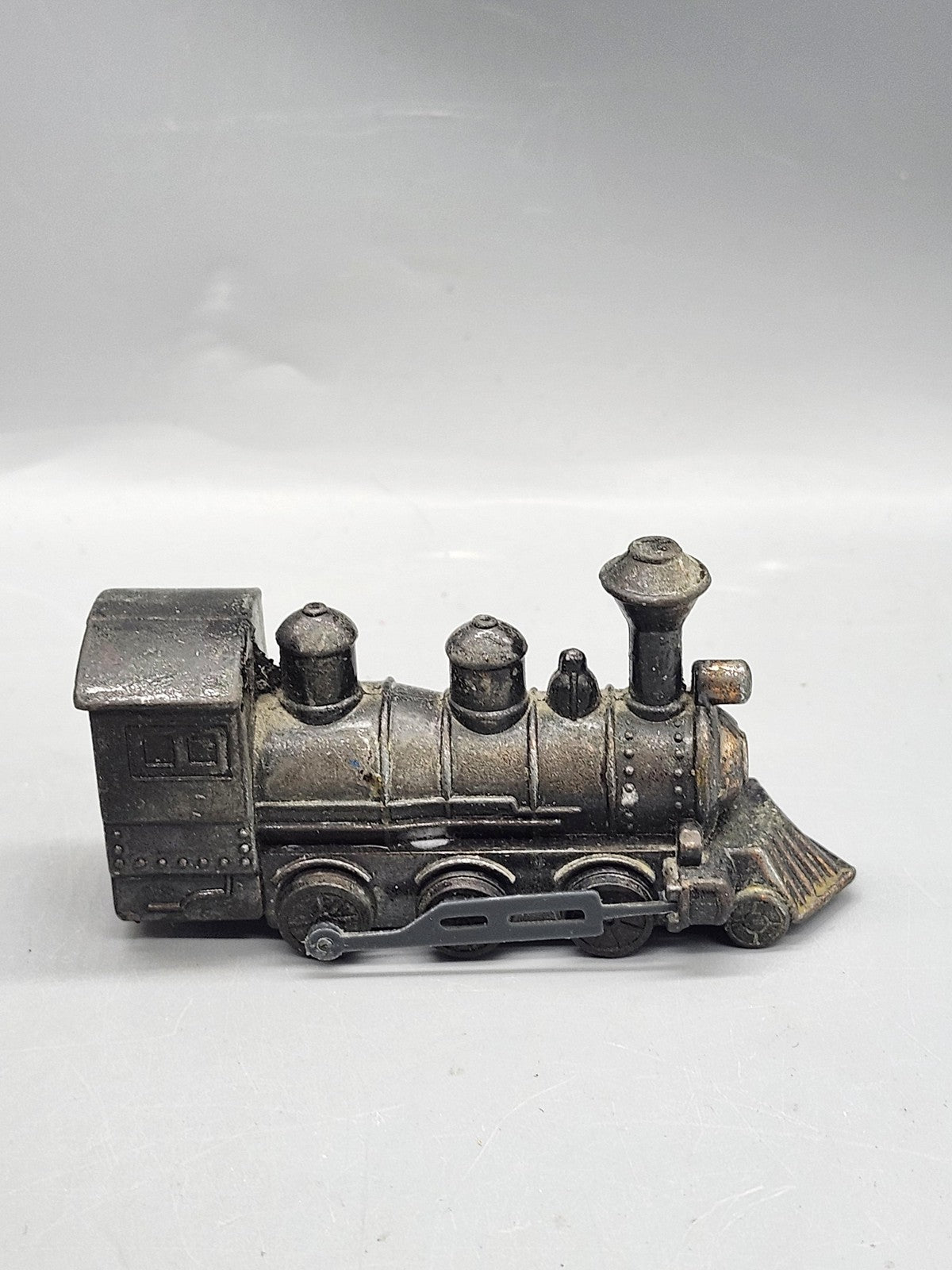 Vintage Steel Train Locomotive Pencil Sharpener Small Silver Tone Desktop Decor