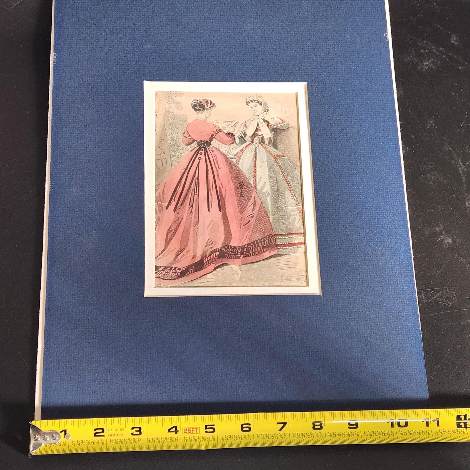 Vintage Les Modes Parisiennes Women Fashion Plate Steel Engraving French Matted