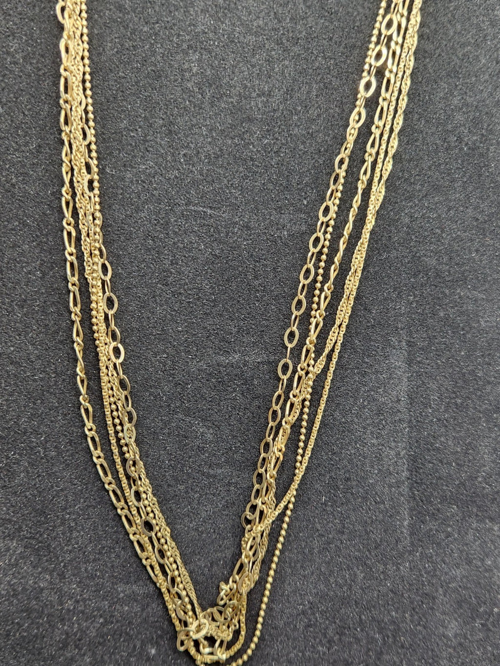 Vintage BSE Italy Layered Gold Tone Necklace Multi Chain Adjustable Statement...