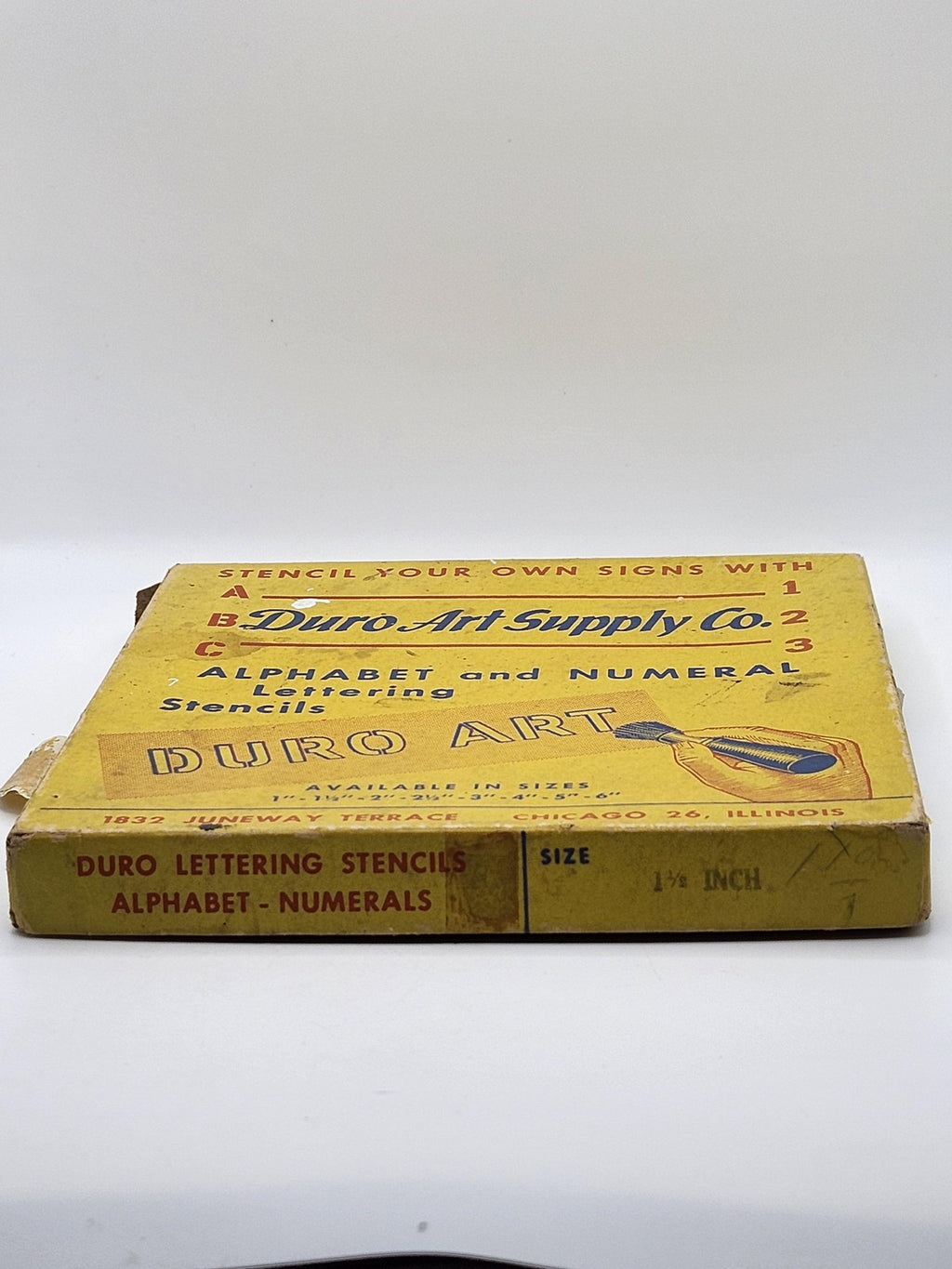 Vintage Duro Art Supply Co Alphabet Numeral Lettering Stencils 1 1/2 Inch Set