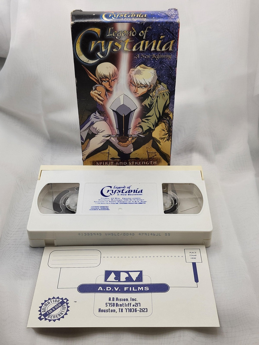 Vintage Legend Of Crystania A New Beginning VHS ADV Films Anime Japan Eng Dub