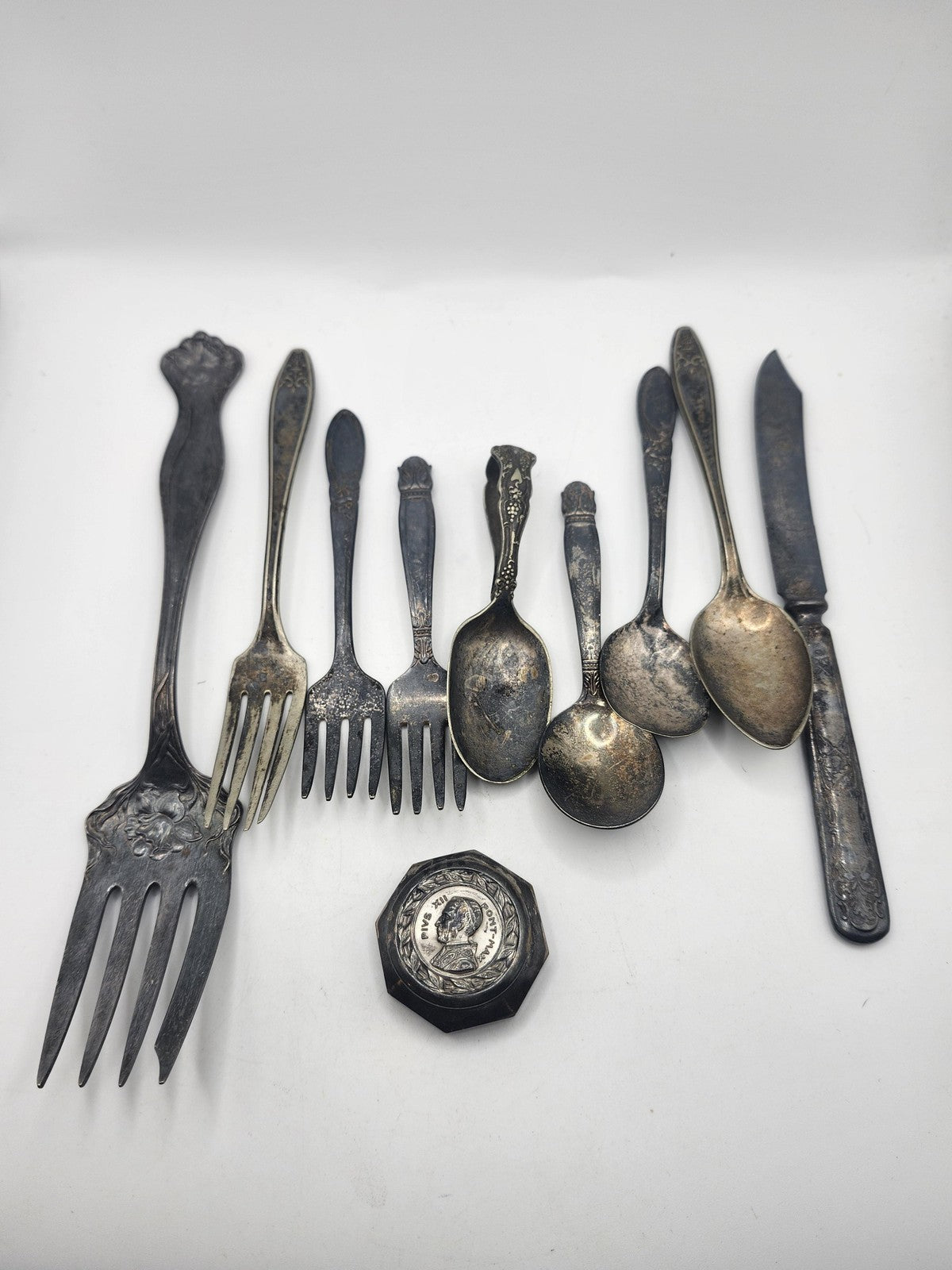 Vintage Holmes & Edwards Silverplate Flatware Set Engraved Mixed Silver Lot