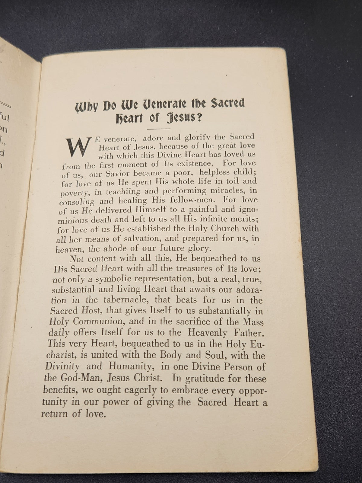 Vintage Catholic devotional booklet titled “All For Thee, O Heart of Jesus!”...