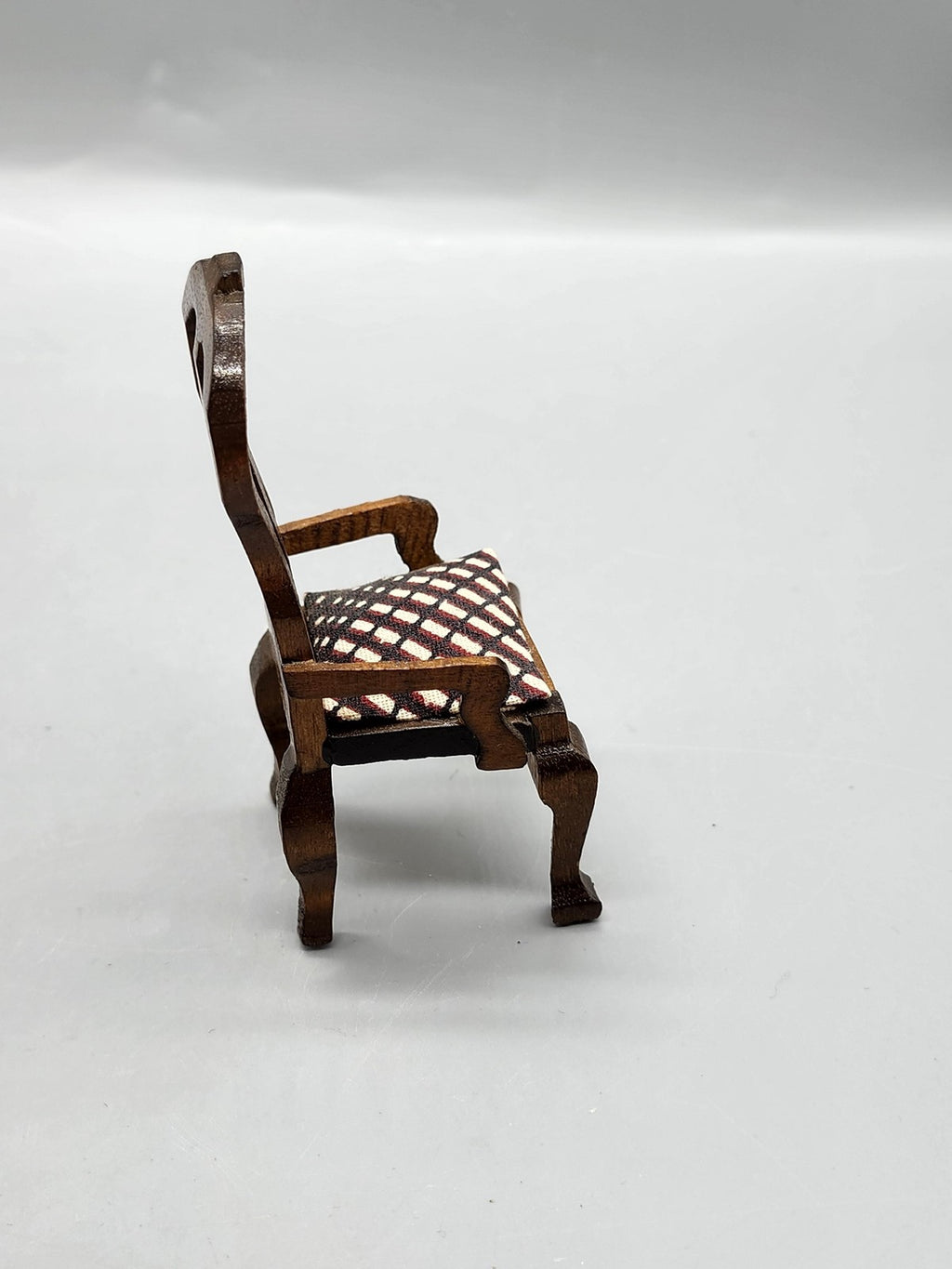 Vintage Ben Franklin Brown Dollhouse Armchair 1:12 Scale Victorian Miniature
