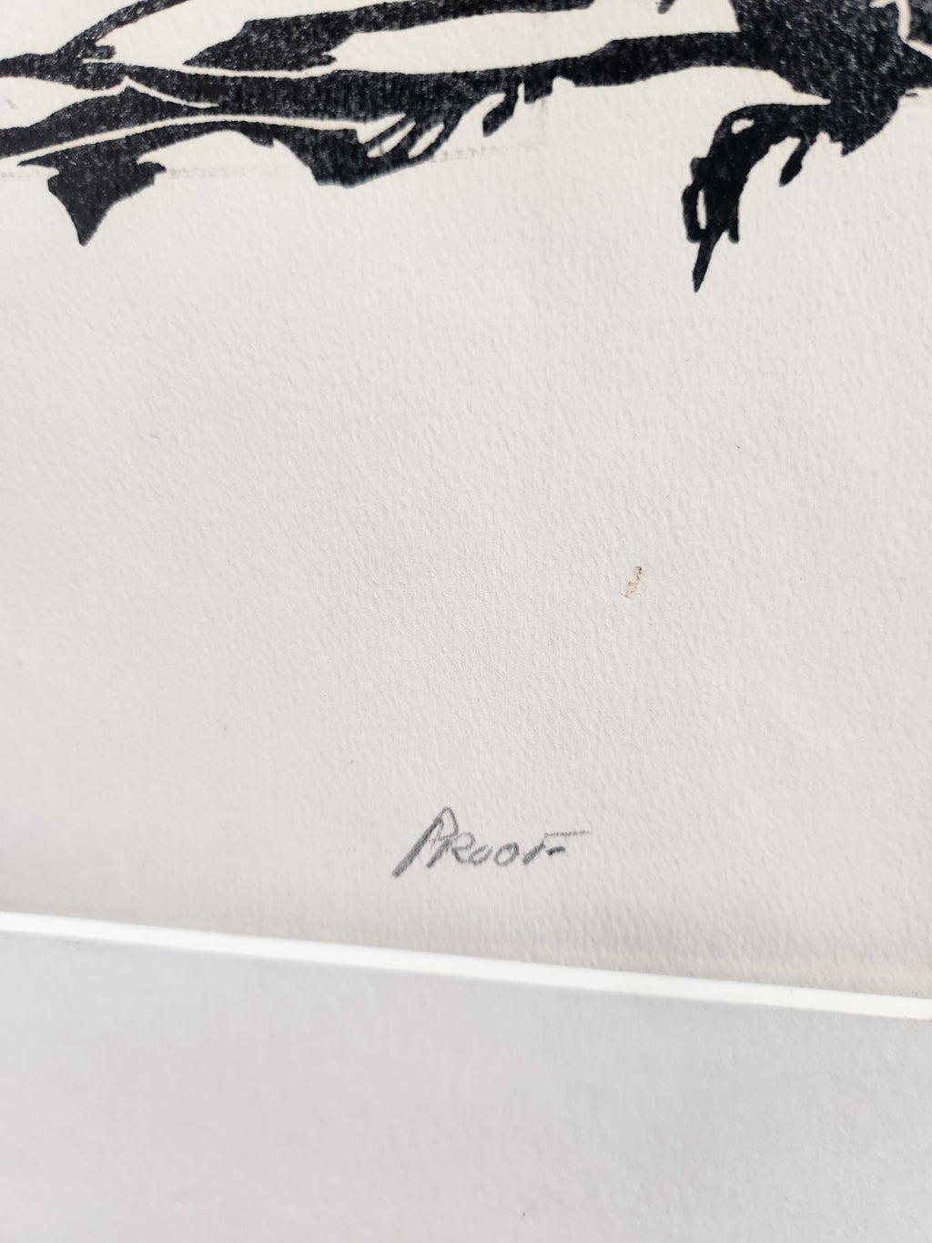 Original 1976 Signed Proof Print “Memory” Minimalist Landscape Woodcut Style Art