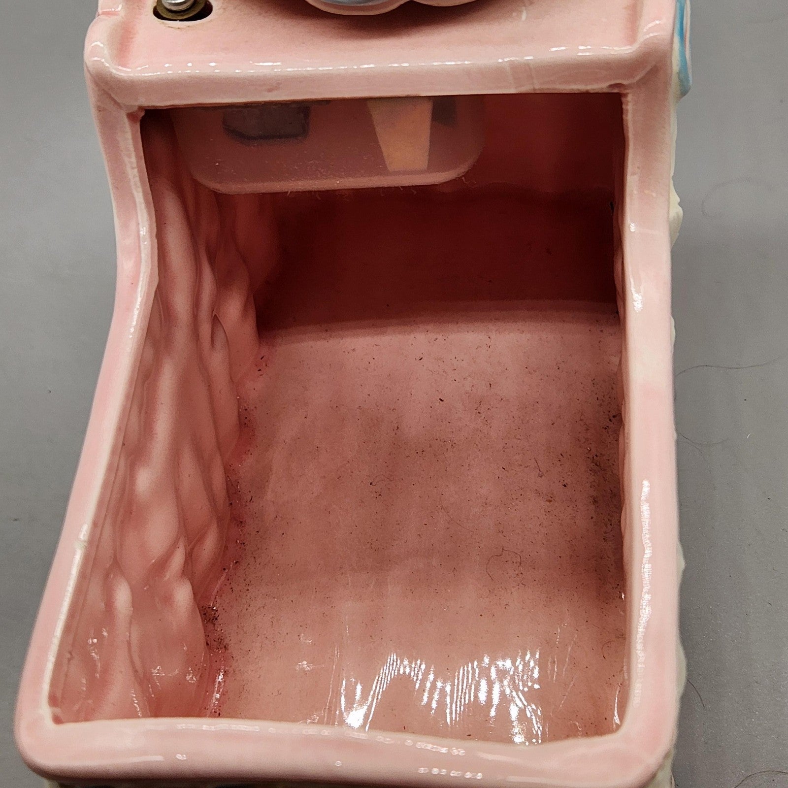 Vintage MC Baby Planter Medium Pink Ceramic Teddy Bear Nursery Decor Japan