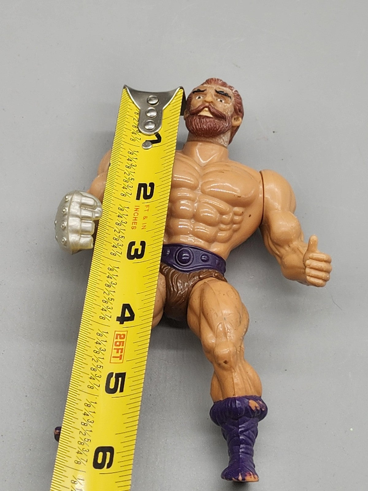 Vintage Masters Of Universe Fisto 6in Action Figure Mattel Loose Purple Boots