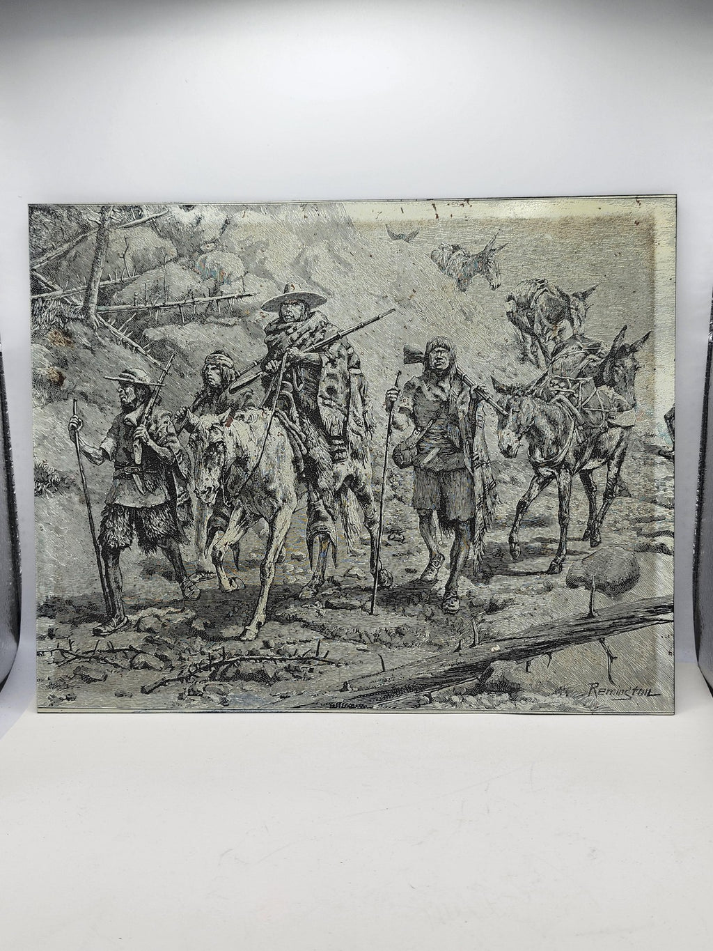 Vintage Remington Western Cowboy Pioneers Metal Print 8x10 Unframed Wall Art