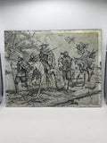 Vintage Remington Western Cowboy Pioneers Metal Print 8x10 Unframed Wall Art