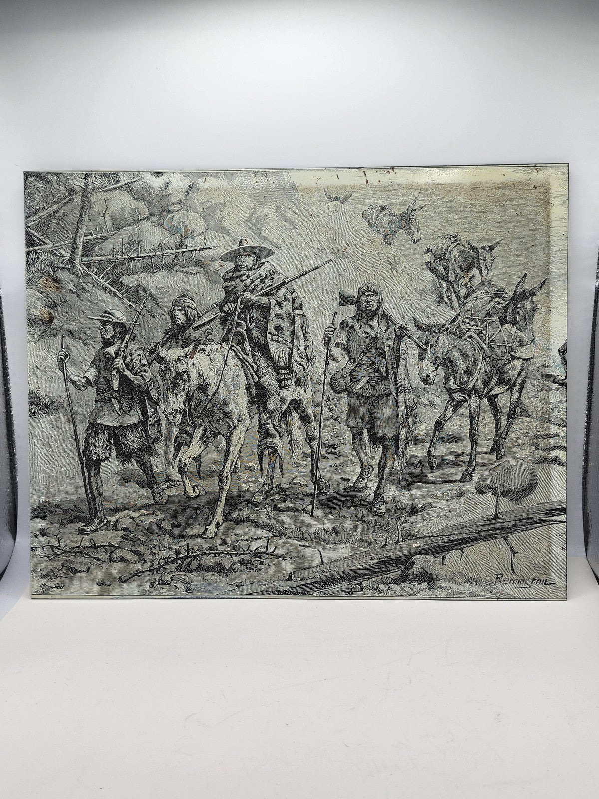 Vintage Remington Western Cowboy Pioneers Metal Print 8x10 Unframed Wall Art