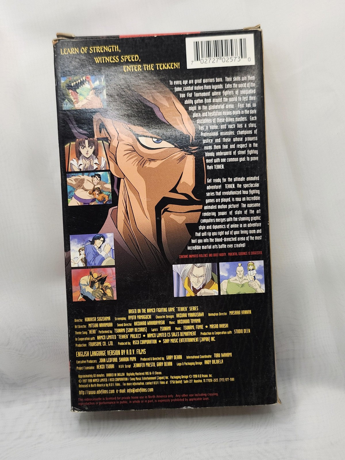 Vintage Tekken The Motion Picture VHS Tape ADV Films Anime Martial Arts Japan