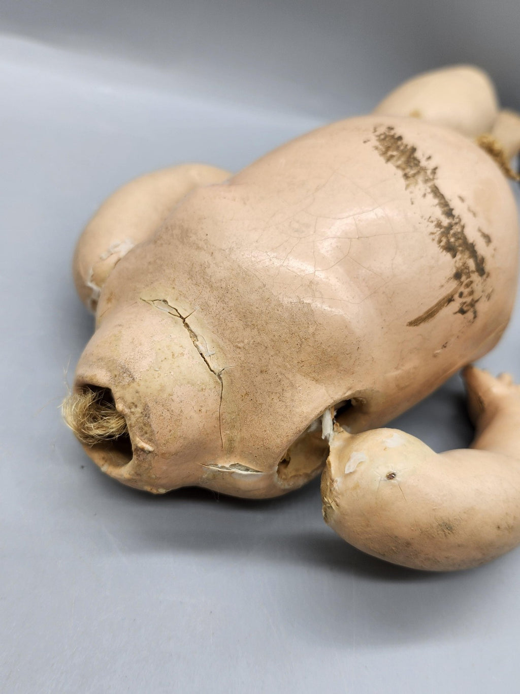 Vintage Composition Baby Doll Body 9 Inch Parts Repair Beige Cracked Damage