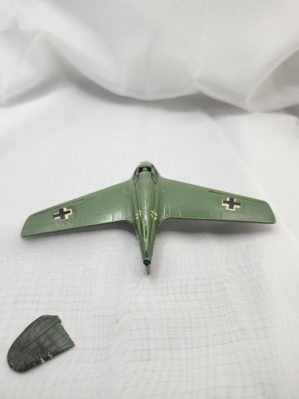 Vintage Green German Jet Airplane Toy Diecast Zamak Small Model Parts Repair