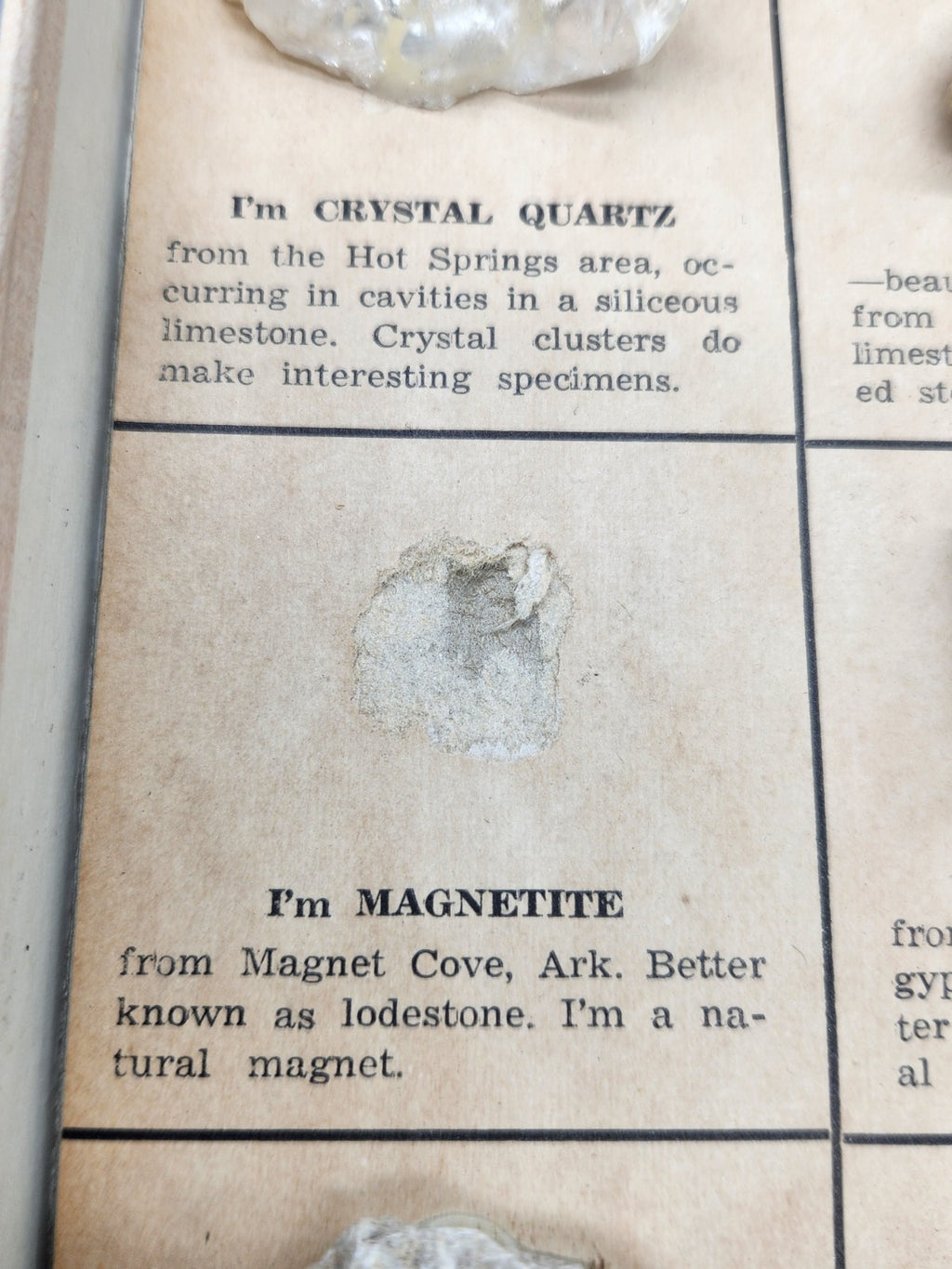Vintage Onondaga Cave Leasburg MO Rock Mineral Specimen Display Souvenir Box