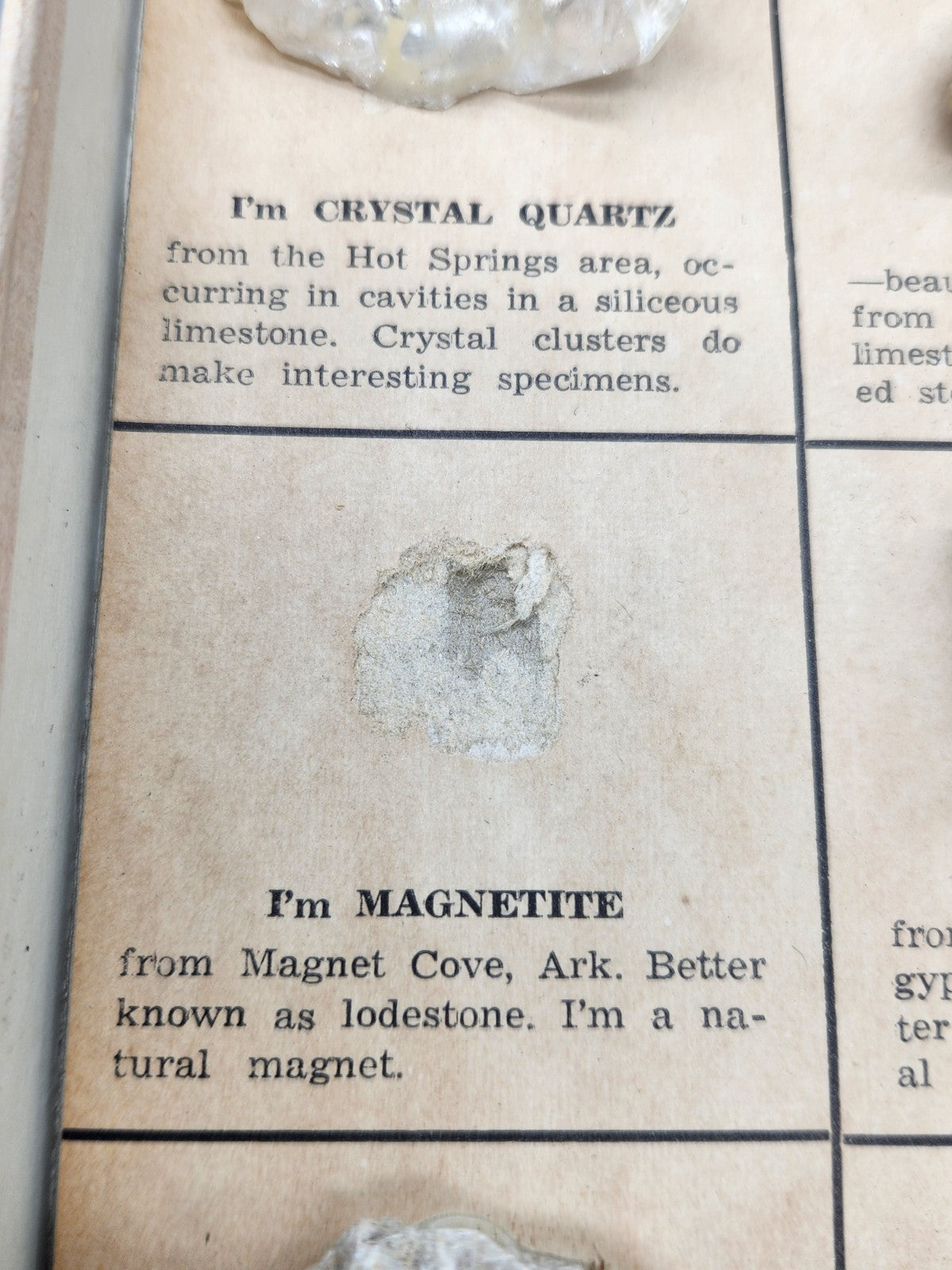 Vintage Onondaga Cave Leasburg MO Rock Mineral Specimen Display Souvenir Box