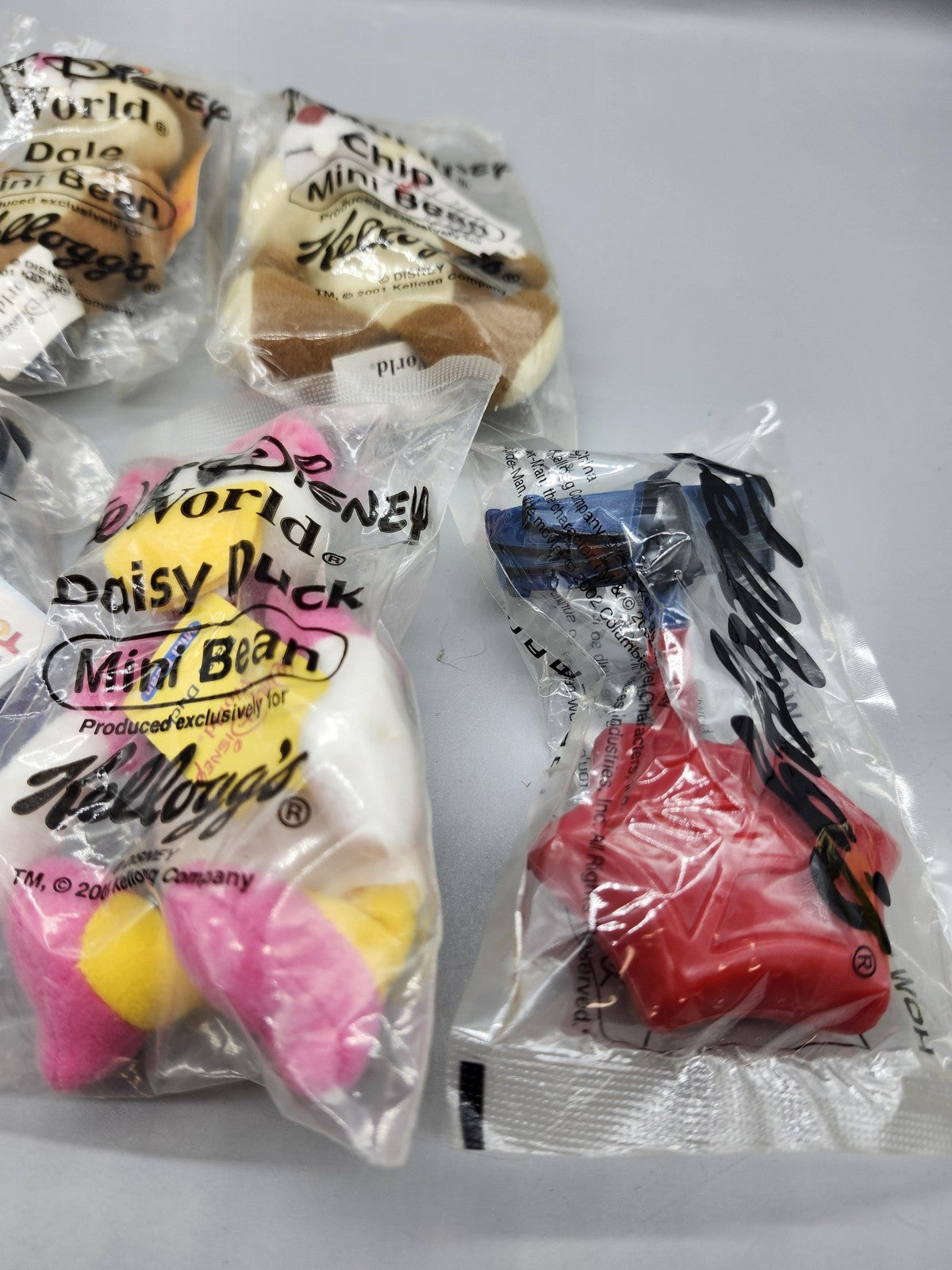 Vintage Disney Kellogg's Mini Bean Plush Lot 5pc Chip Dale Daisy Duck New Bagged