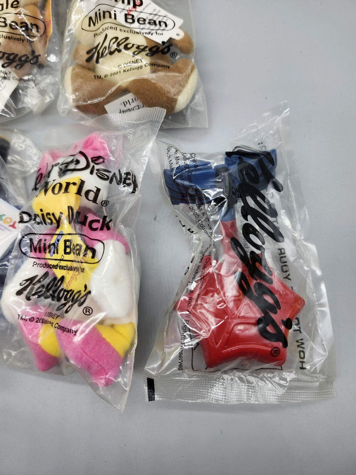 Vintage Disney Kellogg's Mini Bean Plush Lot 5pc Chip Dale Daisy Duck New Bagged