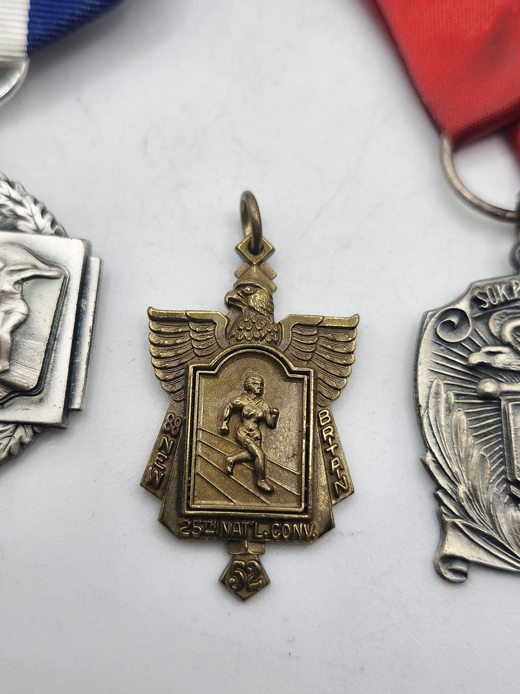 Vintage Sokol Polish American Olympic Track Medals Lot Bronze Silver Erie 1950s