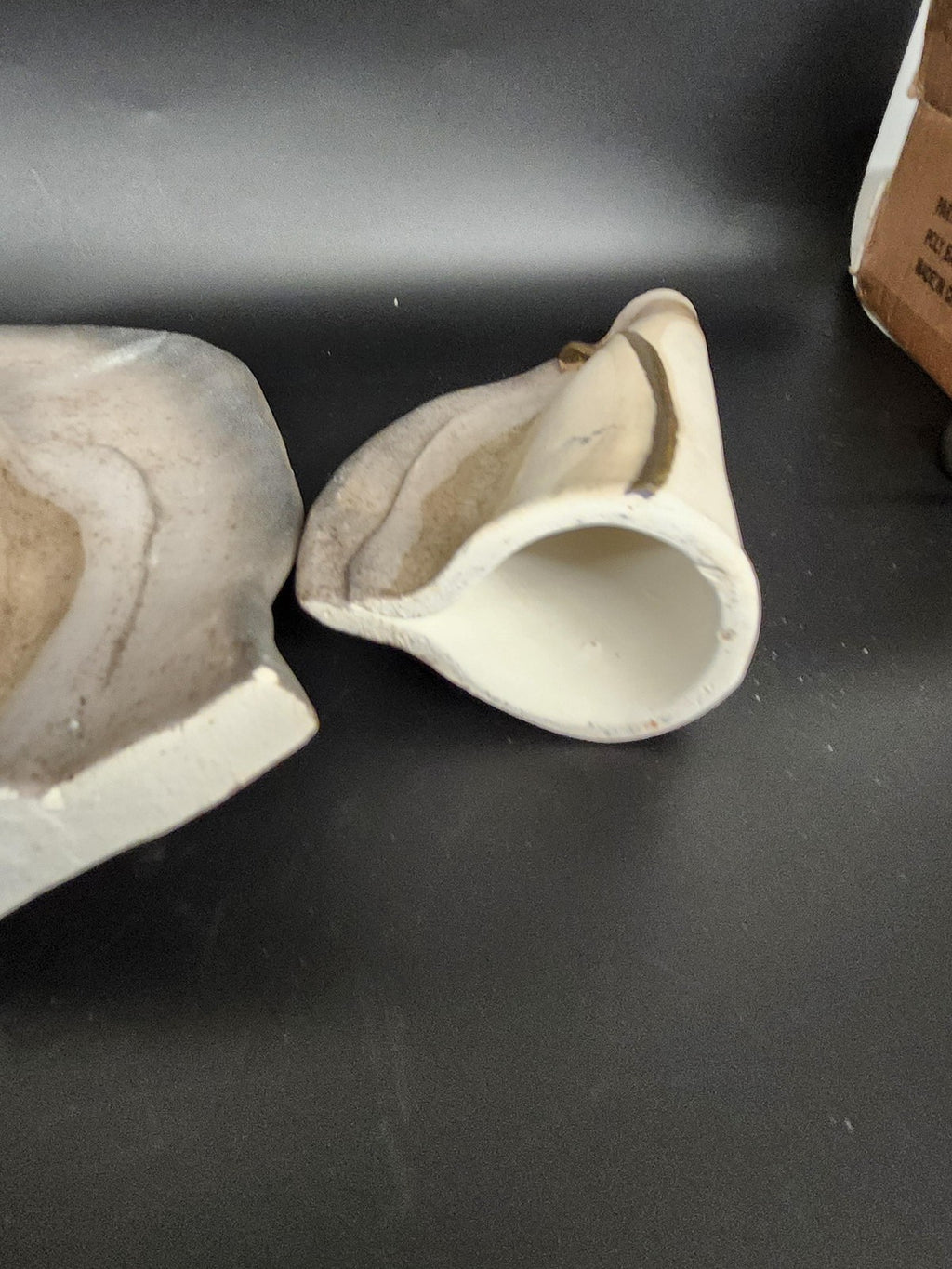 Beige Abstract Ceramic Stoneware Vase Set Of 3 Modern Art Pottery Table Decor