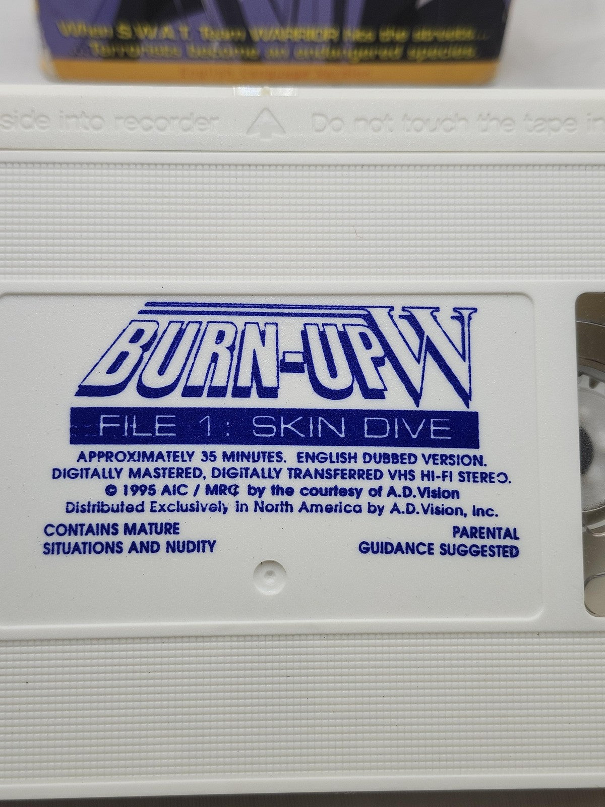 Vintage Burn Up W File 1 Skin Dive VHS Tape English Dub Anime Japan NTSC 1995