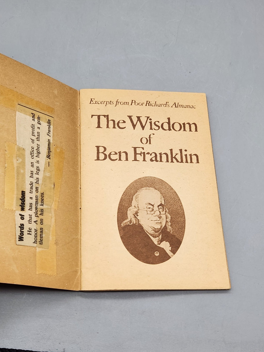 1976 The Wisdom of Ben Franklin Poor Richard’s Almanac Vintage Paperback