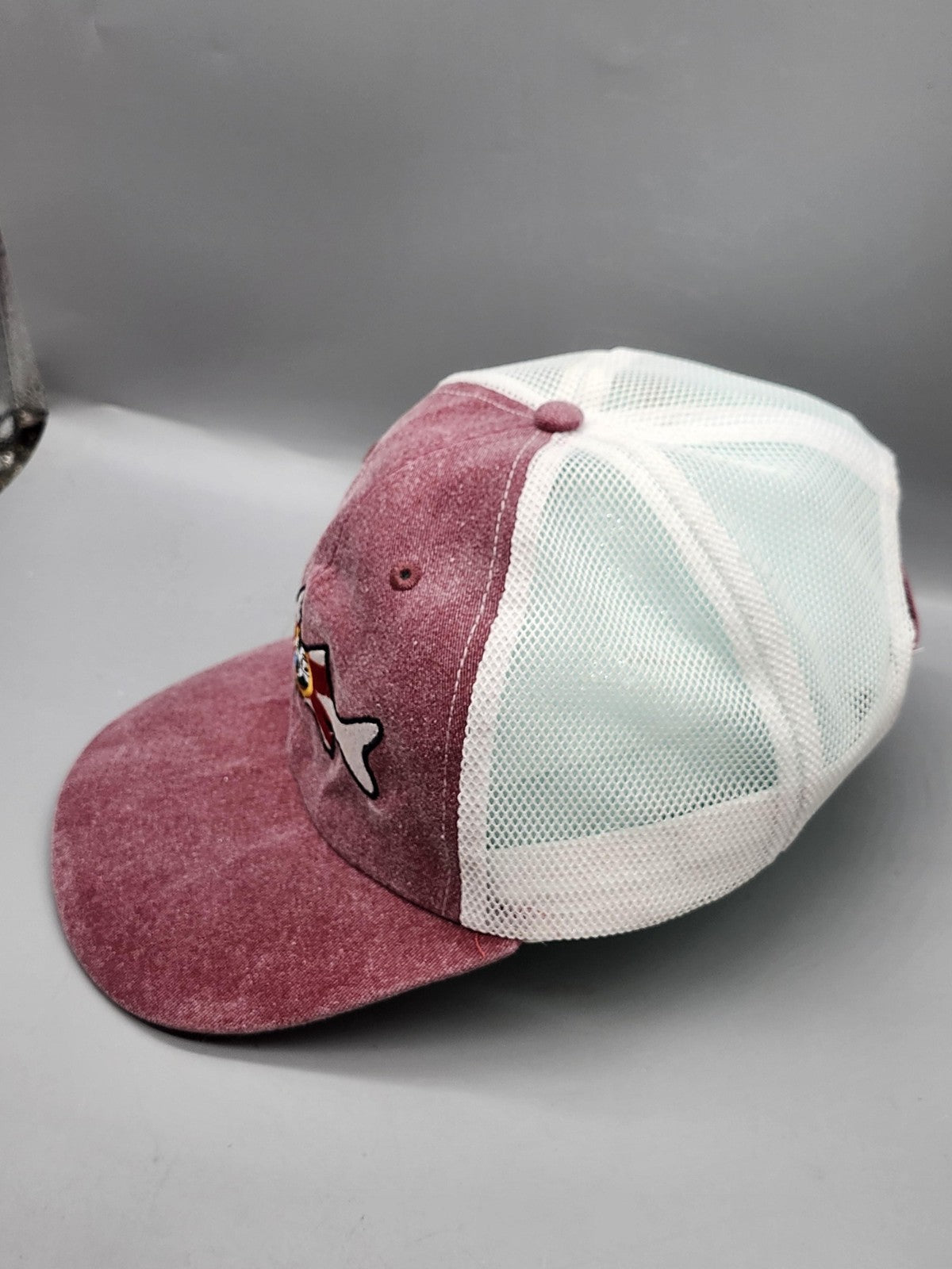 Distinctive Headgear Hat Cap Strap Back Mens One Size Red Fish Mesh Trucker