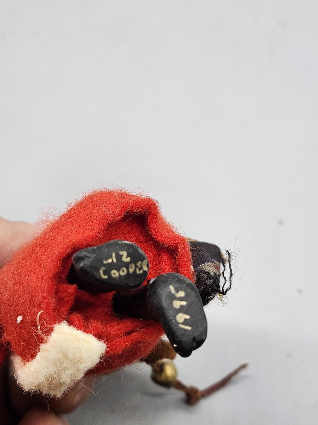 Vintage Santa Claus Fabric Figurine Small Red Coat Fur Trim 1978 Christmas Retro