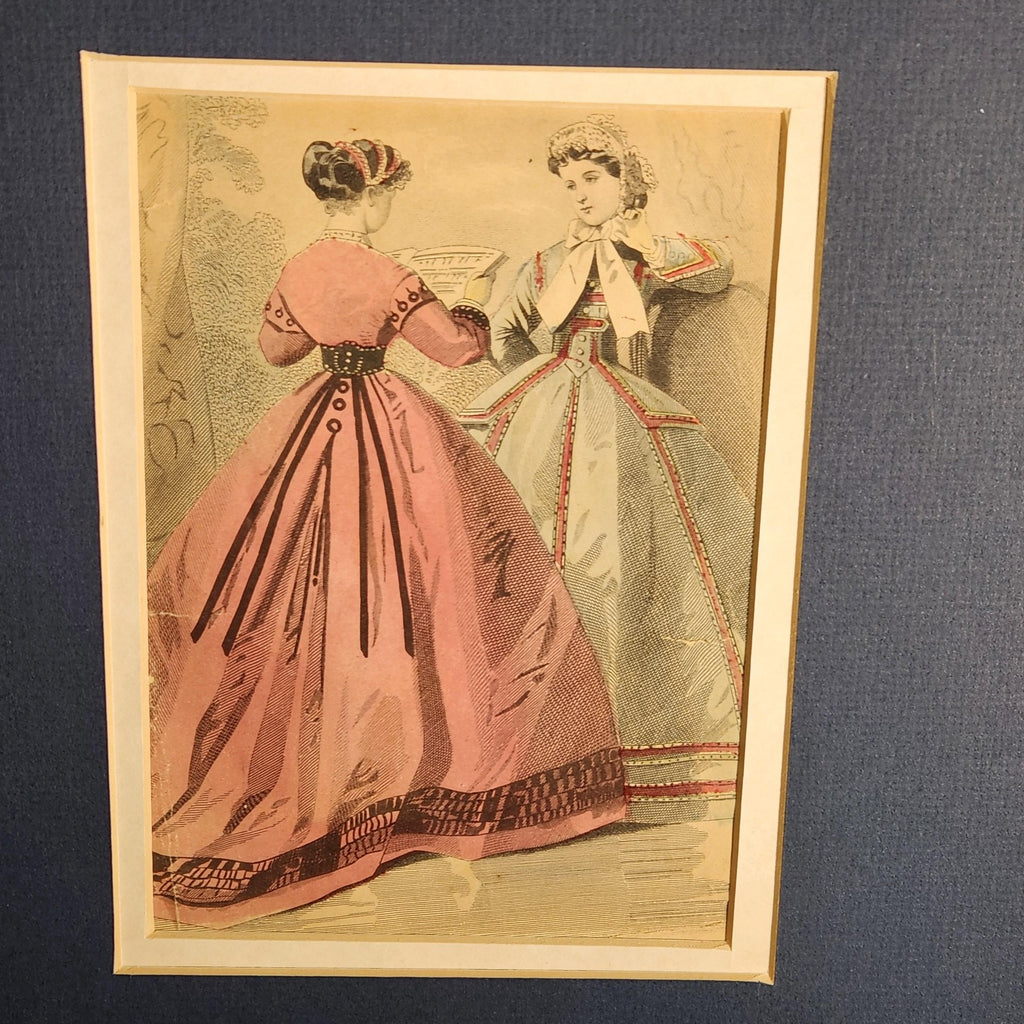 Vintage Les Modes Parisiennes Women Fashion Plate Steel Engraving French Matted