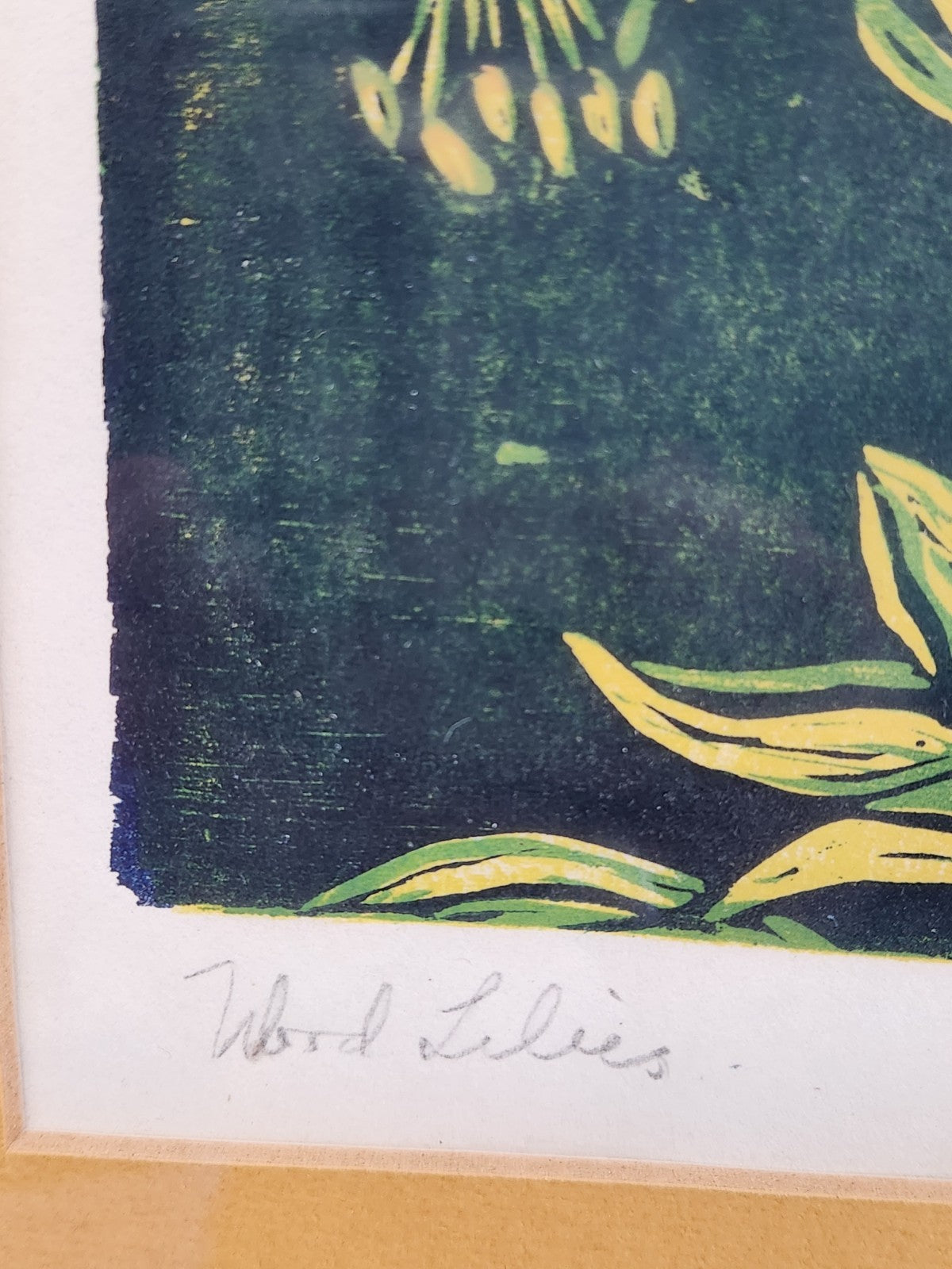 Signed Limited Edition Wood Lilies Print 4/100 Framed Botanical Art 20x17