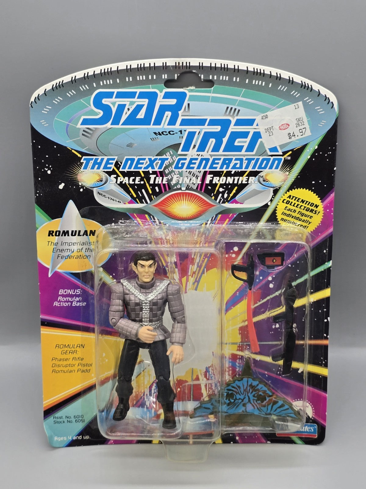 Star Trek The Next Generation Romulan Playmates 1993 NOS Action Figure