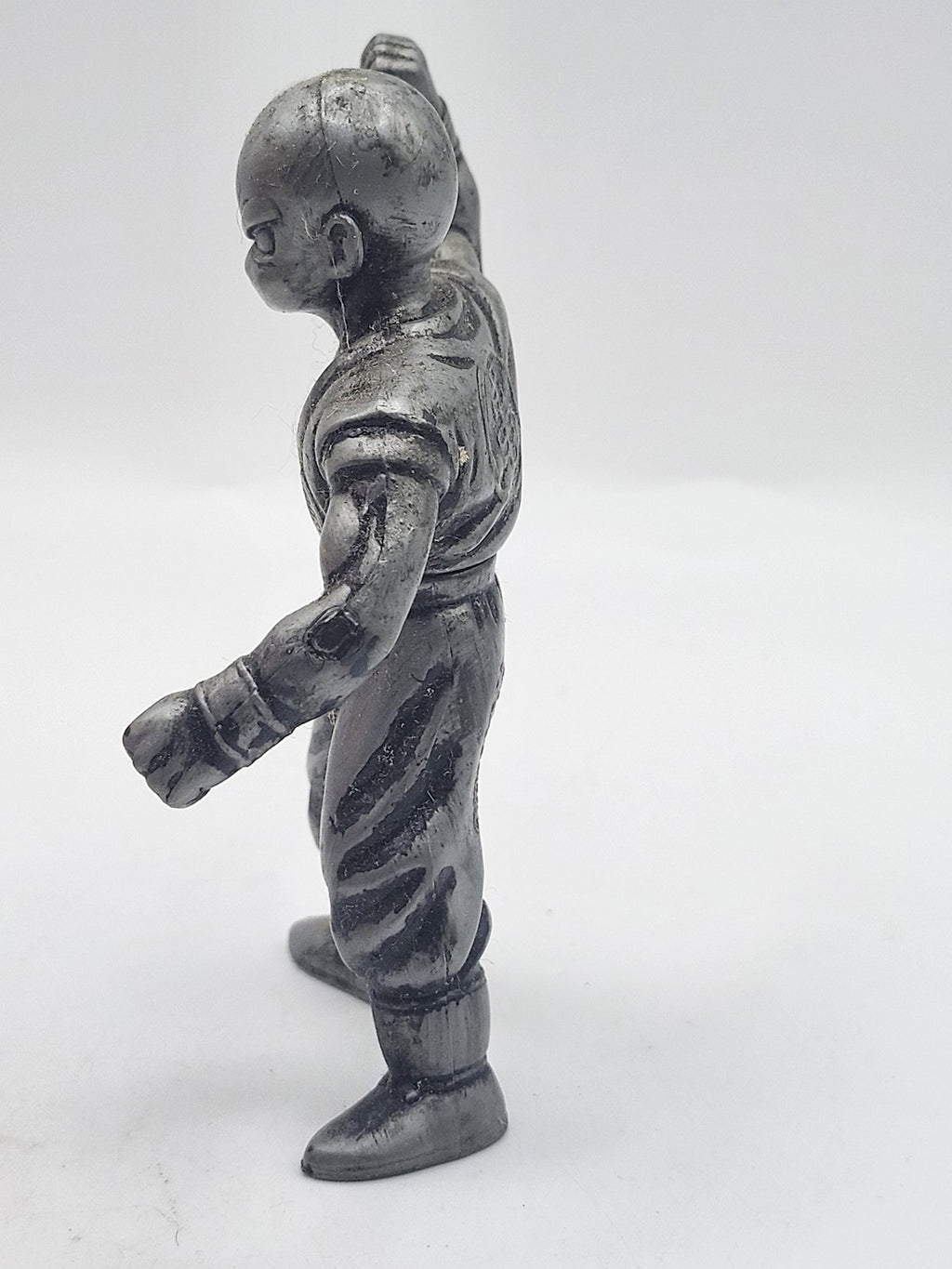 Vintage Dragon Ball Z Krillin Action Figure Silver Plastic Toy Loose Anime