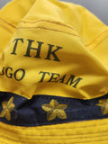 THK Hat Bucket Fitted Mens Medium Yellow Blue Floral Band Go Team Sports