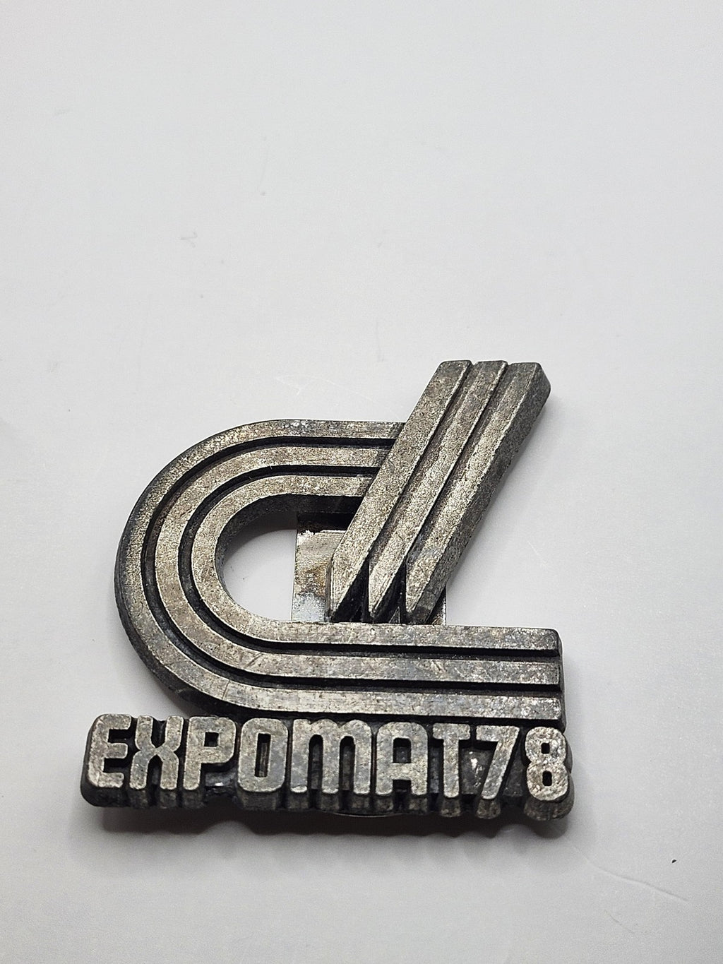 Vintage Expomat 78 Guerault Paris Money Clip Silver Tone France Logo Advertising