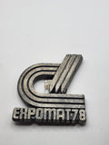Vintage Expomat 78 Guerault Paris Money Clip Silver Tone France Logo Advertising