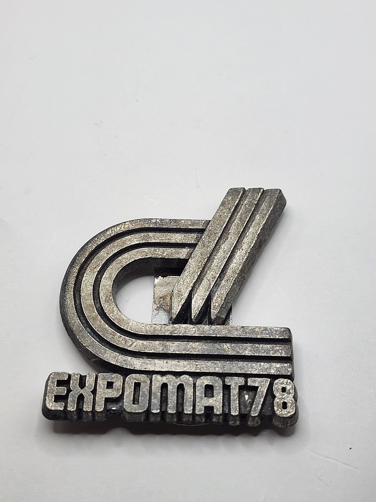 Vintage Expomat 78 Guerault Paris Money Clip Silver Tone France Logo Advertising