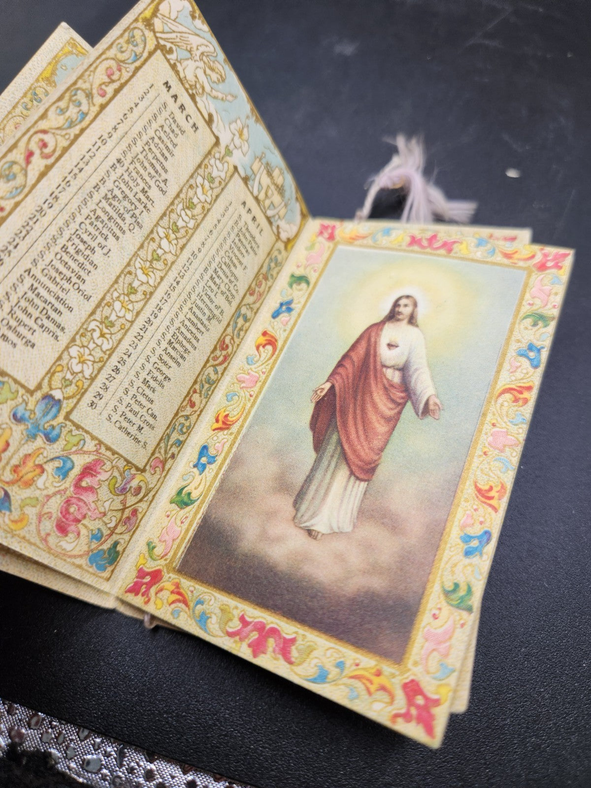 Vintage Mini Religious Prayer Calendar Booklet Printed In Italy