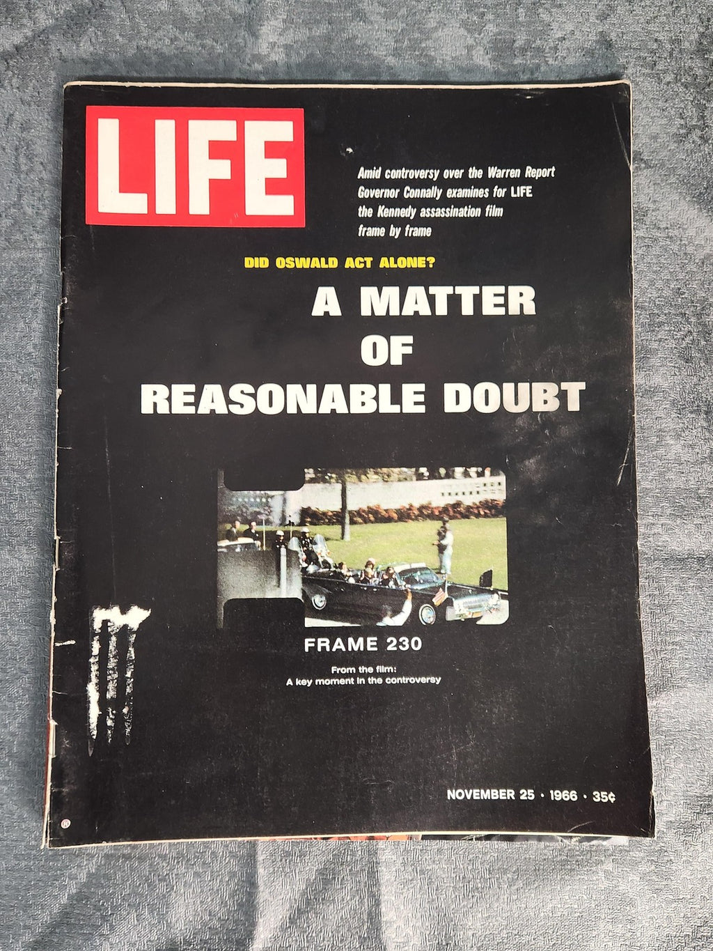 Vintage Life A Matter Of Reasonable Doubt JFK Assassination Magazine 1966 PB USA