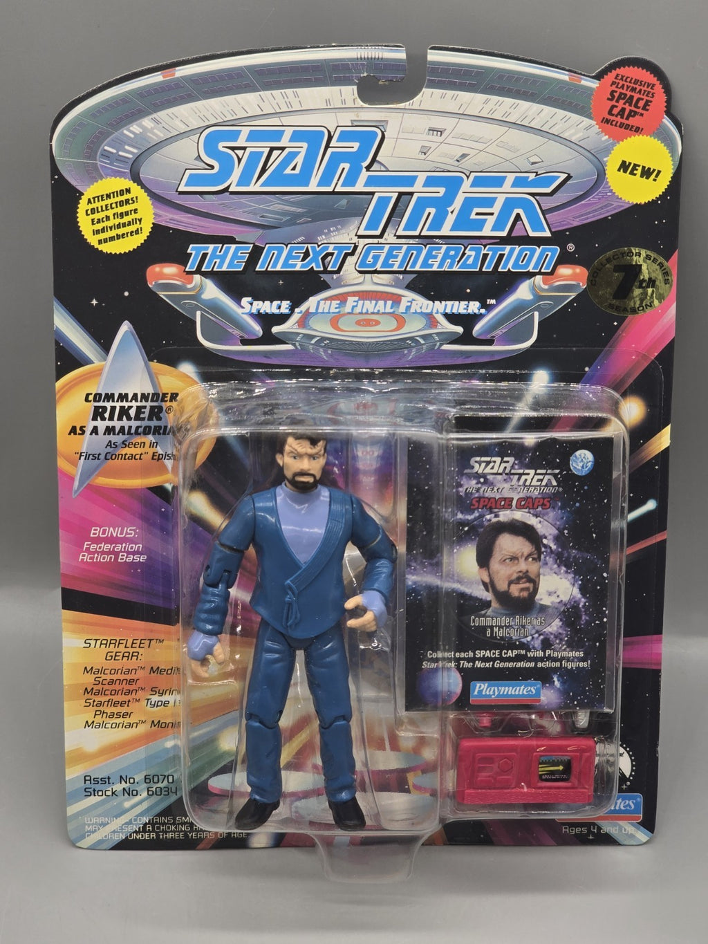 Star Trek TNG Commander Riker as Malcorian 7th Season Figure NOS 1995